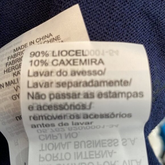 𝅺G-STAR navy blue light weight sweater bow detail logo long sleeve top sz Xs - Picture 7 of 10